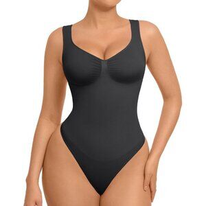 Women Shapewear Bodysuit Tummy Control Seamless Compression Black XL